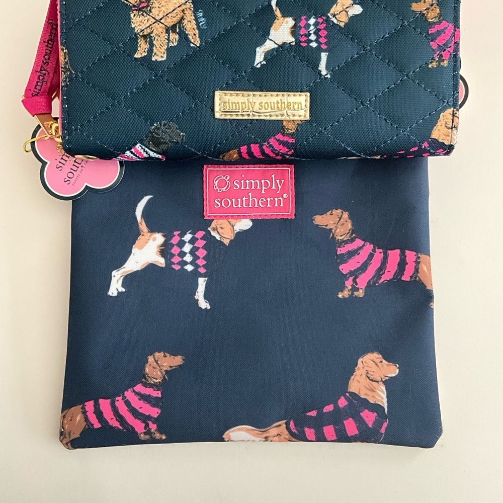 Simply Southern Dog Crossbody & Zip Around Wallet Navy and Pink - Picture 5 of 11
